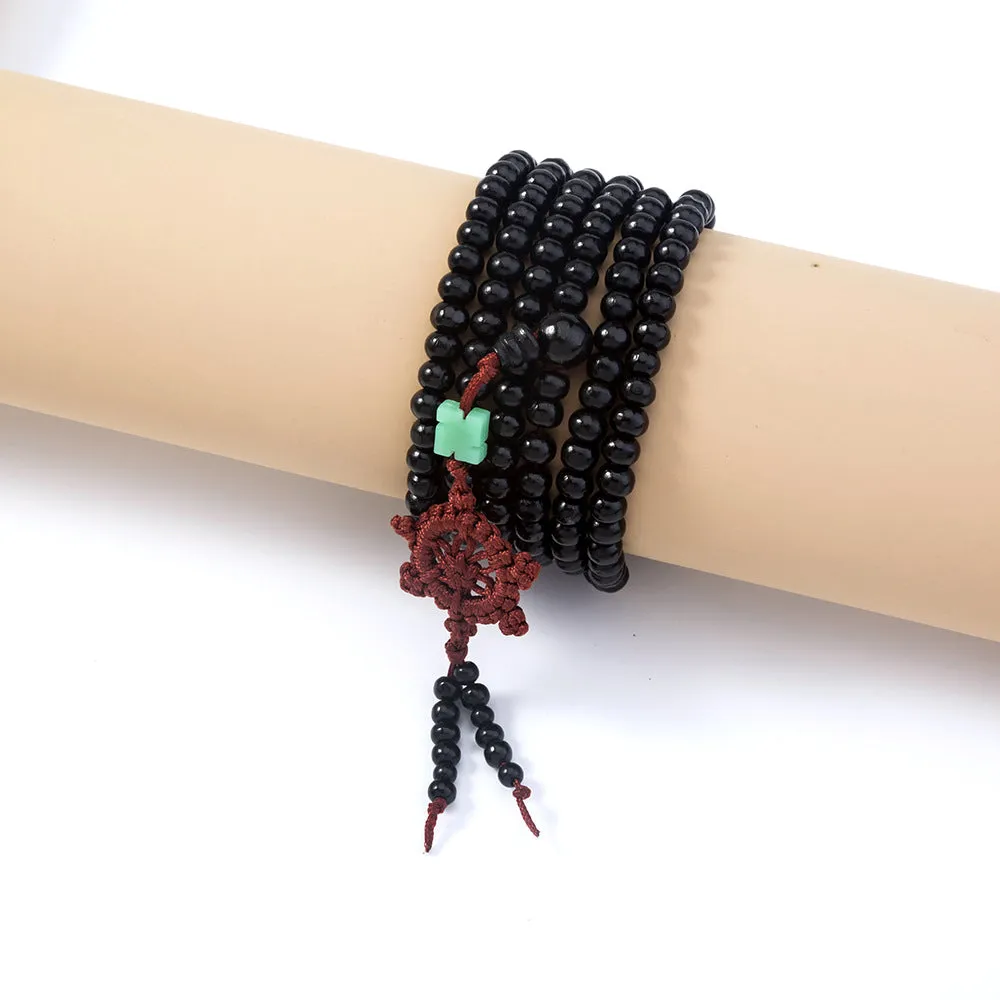 Minimalist Retro Black Beaded Round Bracelet