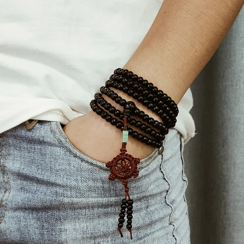 Minimalist Retro Black Beaded Round Bracelet