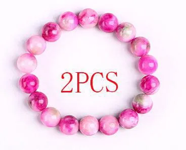 Natural White Pink Chalcedony Single Circle DIY Bracelet