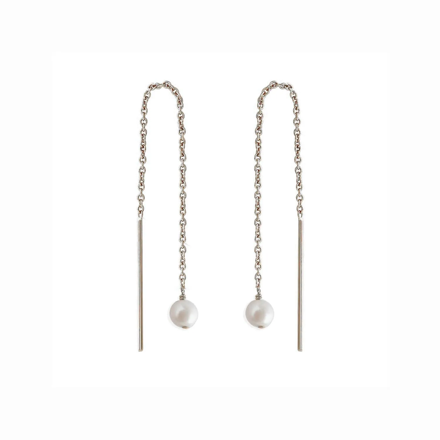 Paloma Pearl Threaders Silver