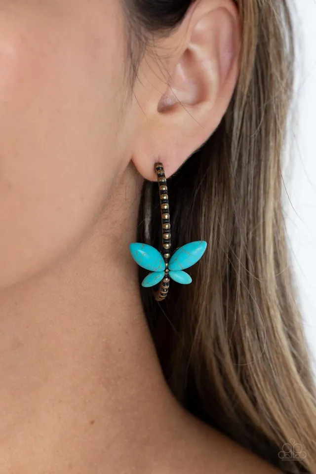 Paparazzi Earring ~ Bohemian Butterfly - Brass