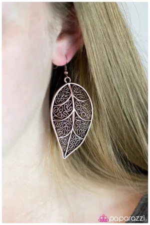 Paparazzi Earring ~ LEAF It To Me - Copper