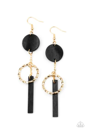 Paparazzi Earring ~ Raw Refinement - Black