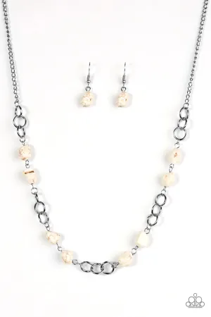 Paparazzi Necklace ~ Bedrock Bounty - White