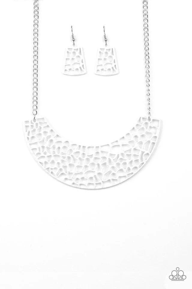 Paparazzi Necklace ~ Powerful Prowl - White