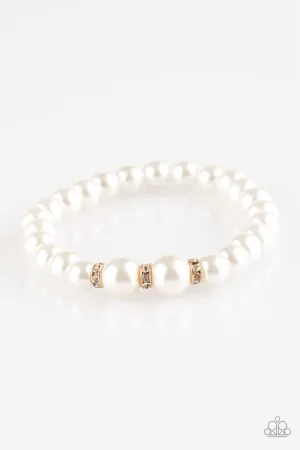 Paparazzi Radiantly Royal - Gold White Bracelet