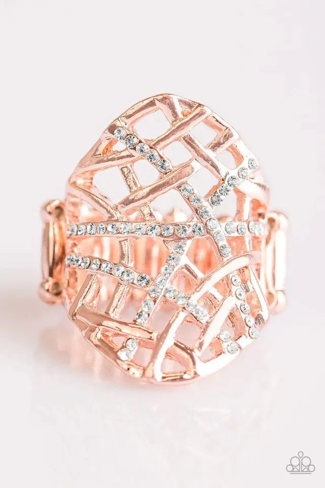 Paparazzi Ring ~ Controlled Chaos - Rose Gold