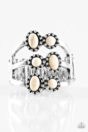 Paparazzi Ring ~ Sticks and STONEHENGE - White