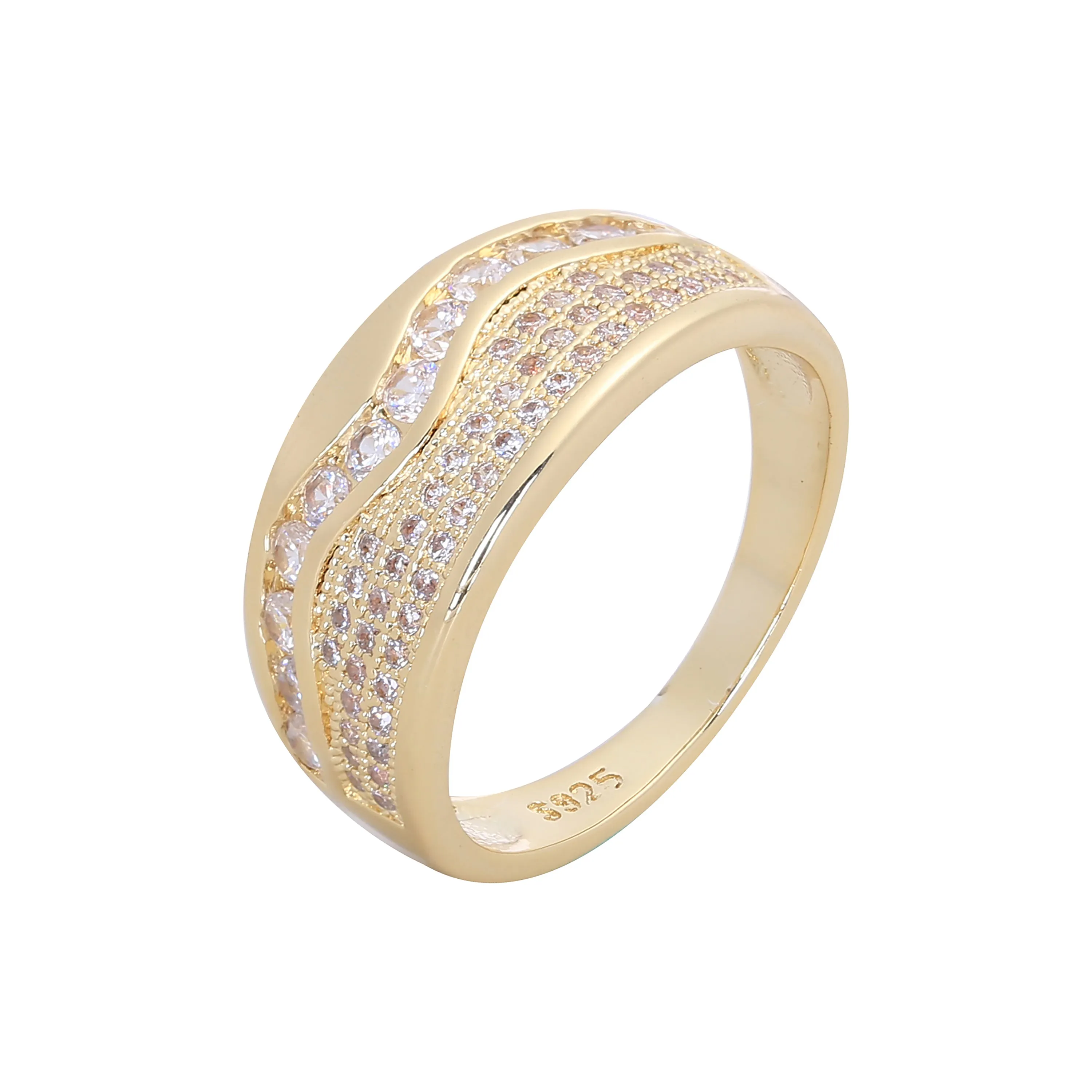 Paved white cubic cz 14K Gold rings