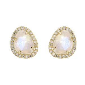 Pebble Studs - Moonstone