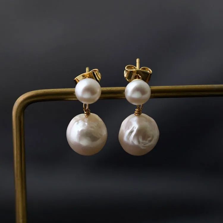 Petite Two Pearl Studs Earrings