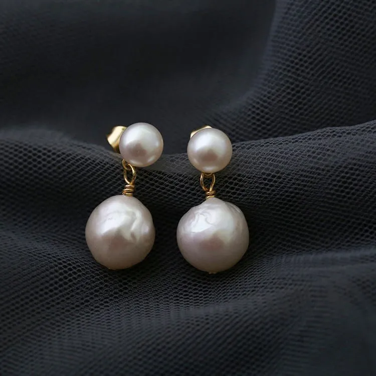 Petite Two Pearl Studs Earrings