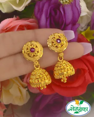 PINK STONE DESIGNER JHUMKI