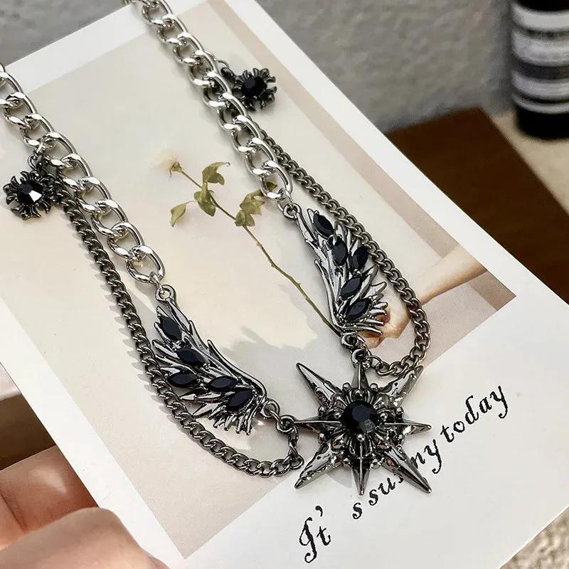 Punk Gothic Black Wings Choker