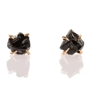 Raw Tourmaline Stud Earrings