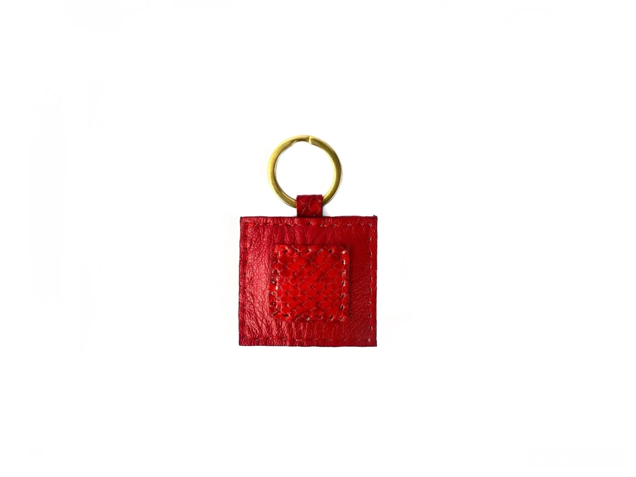 RED SQUARE KEY RINGS