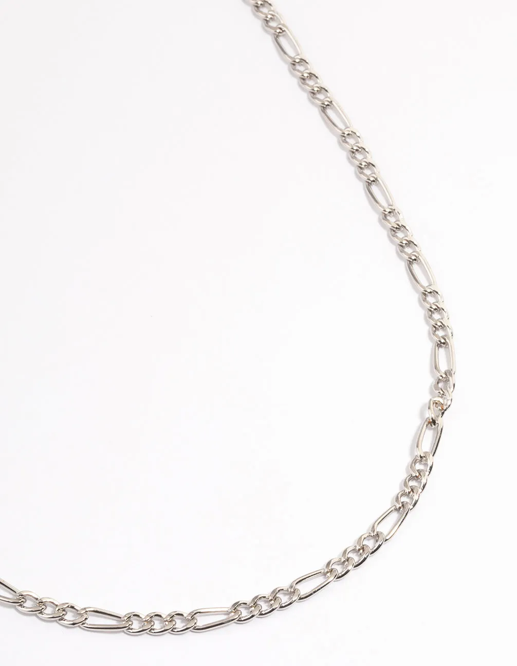 Rhodium Figaro Chain Necklace