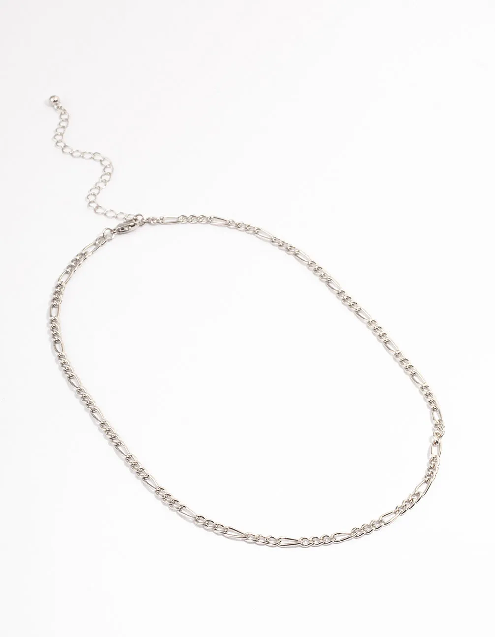 Rhodium Figaro Chain Necklace