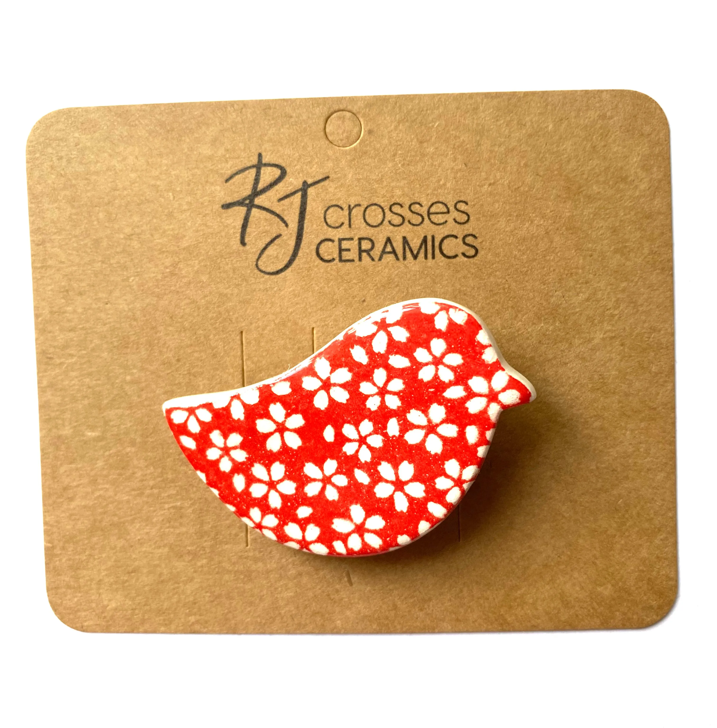 RJ Crosses Ceramic Brooch - Birds