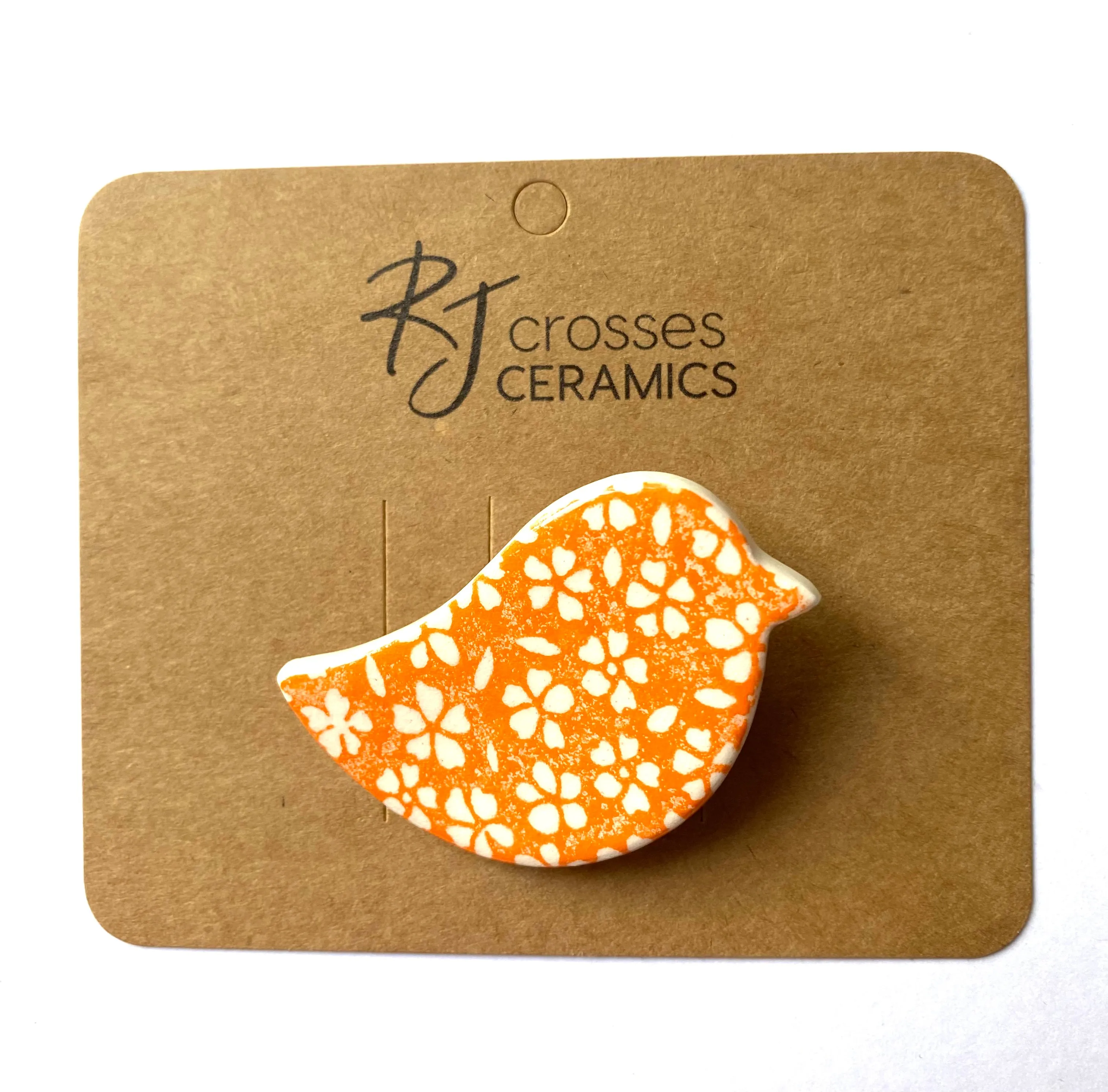 RJ Crosses Ceramic Brooch - Birds