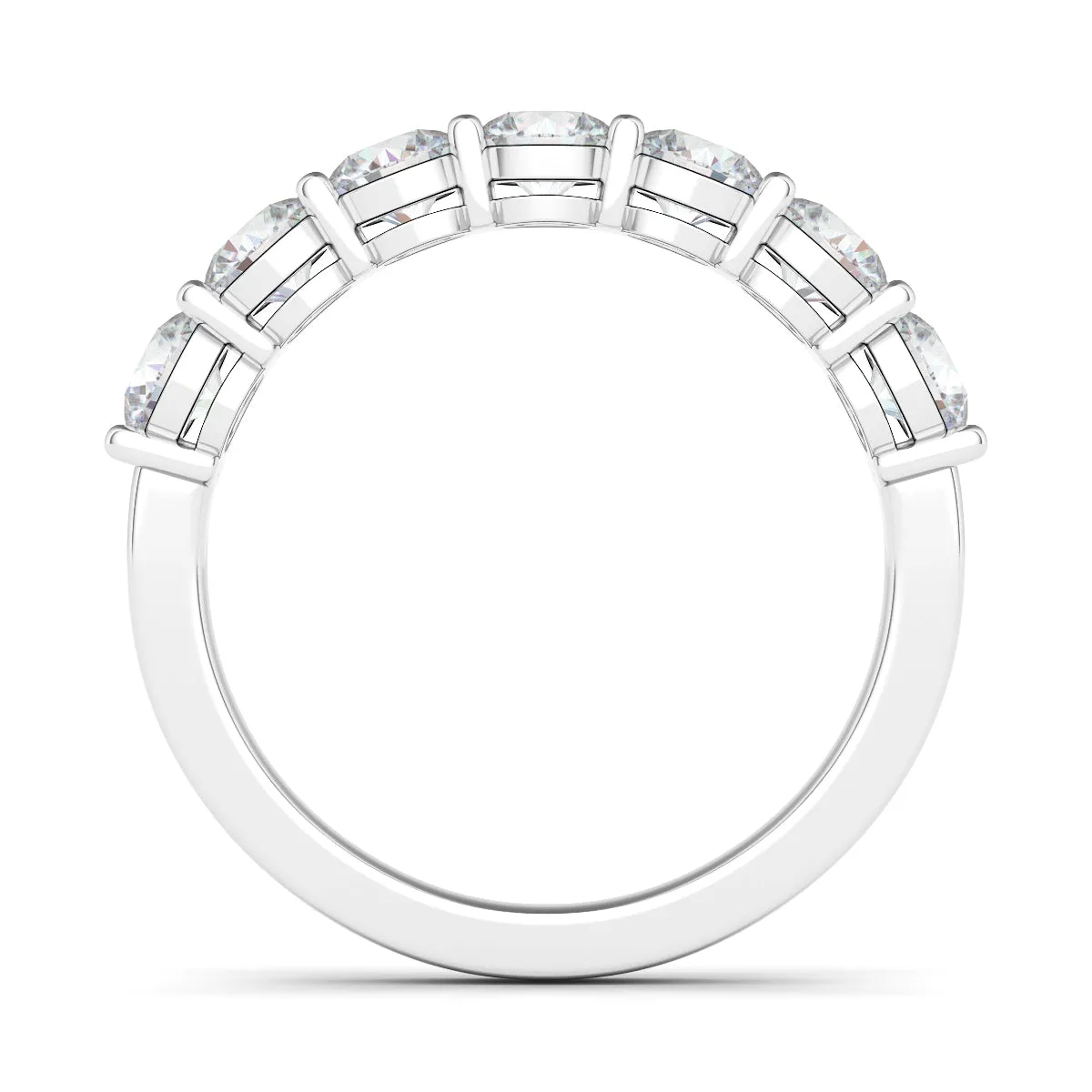 Round Cut Half Eternity Band