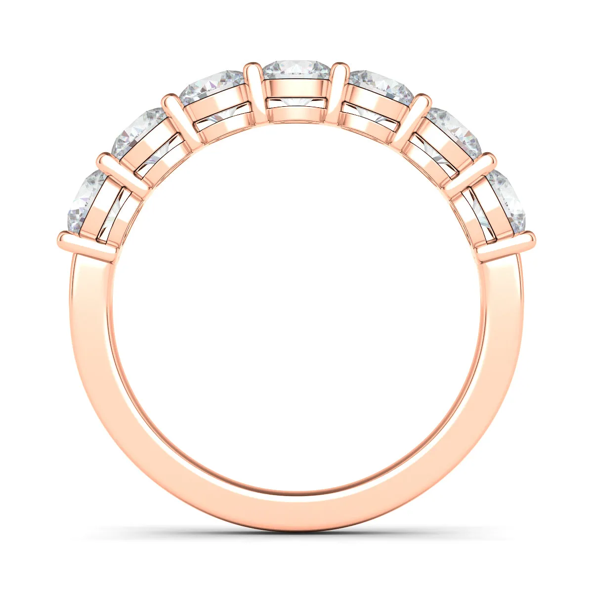 Round Cut Half Eternity Band