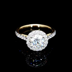 Round-Cut Lab Diamond Halo Ring