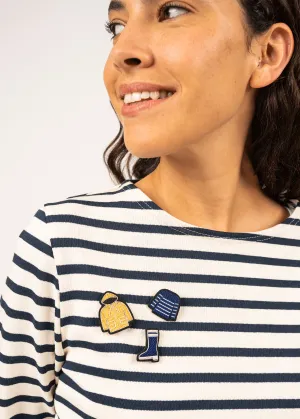 Sailor striped shirt embroidered brooch - SAINT JAMES x Macon & Lesquoy (BLEU/BLANC)