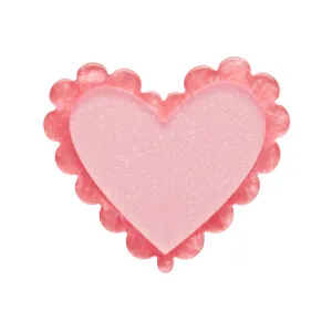 Scalloped Heart Simplified Mini Brooch