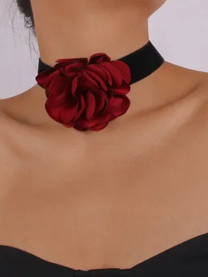 Serving Chic Style Rosette Flower Choker Necklace MSE00167