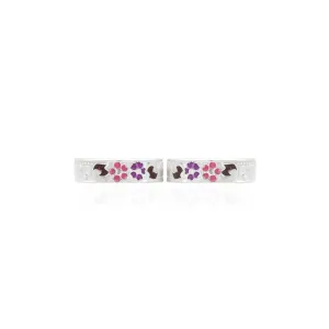 Silver Glamorous Colorful Floral Toe Rings