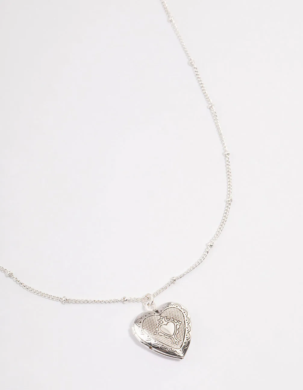 Silver Heart Locket Necklace