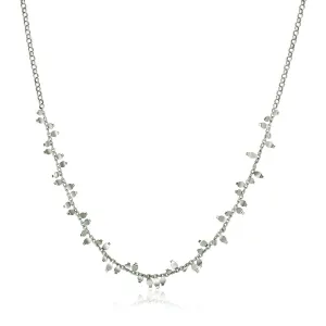 Size: 18'' - Sterling Silver 18 inch Leaf Motif Chain Necklace