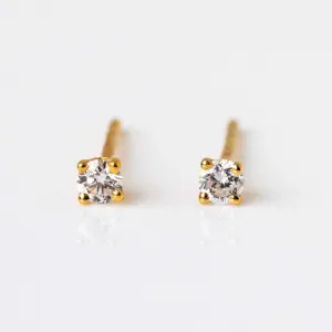 Solid Gold Diamond Studs