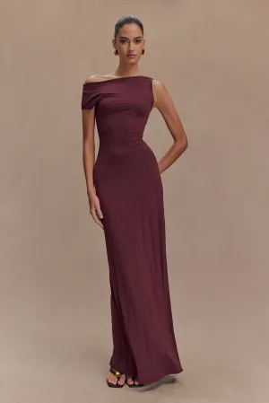 Tamsin Short Sleeve Modal Maxi Dress - Mahogany