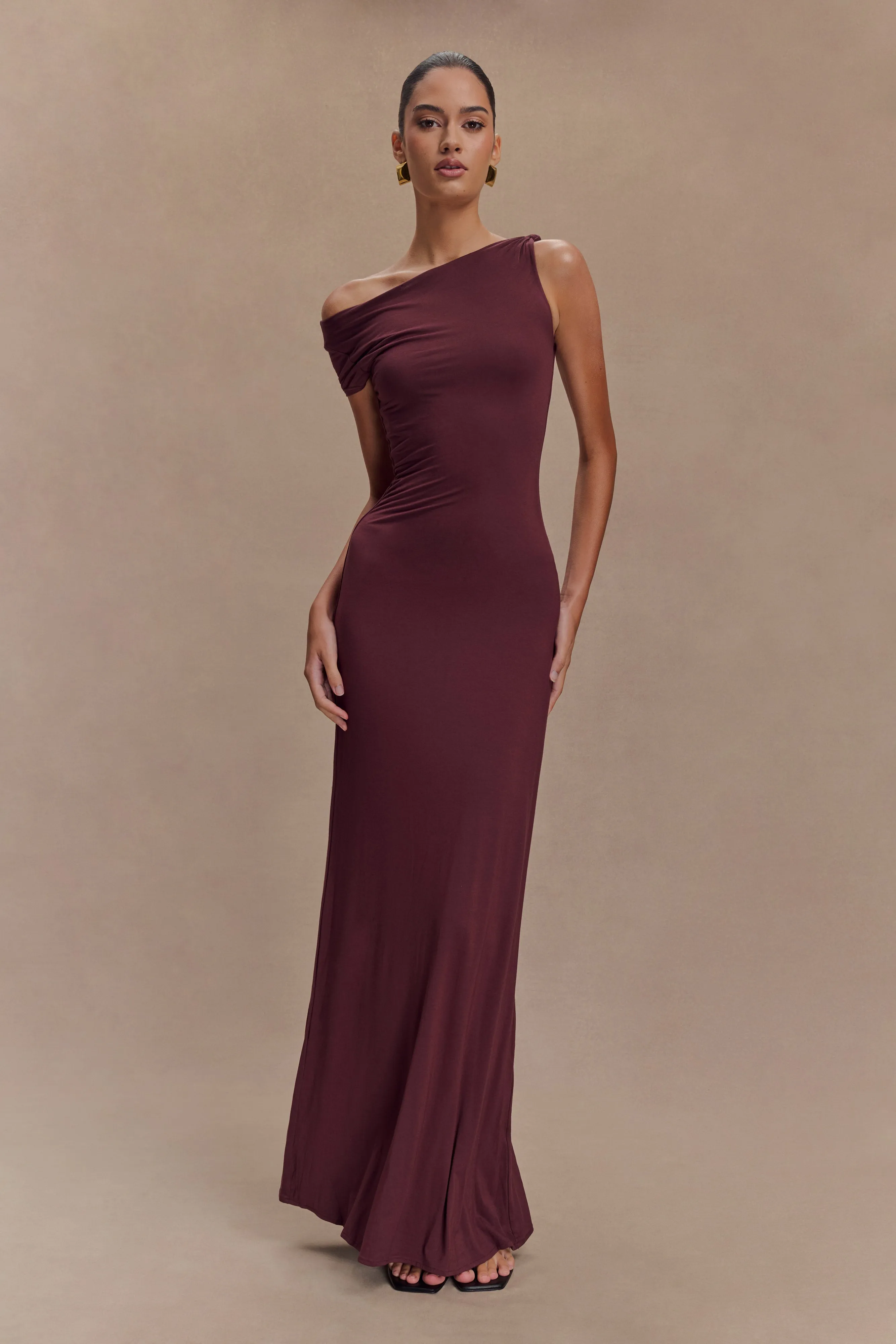 Tamsin Short Sleeve Modal Maxi Dress - Mahogany