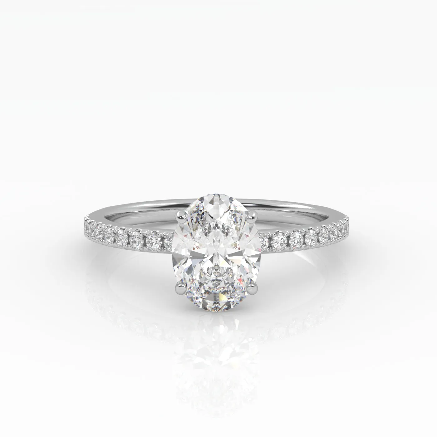 The Oval Solitaire with Pavé band