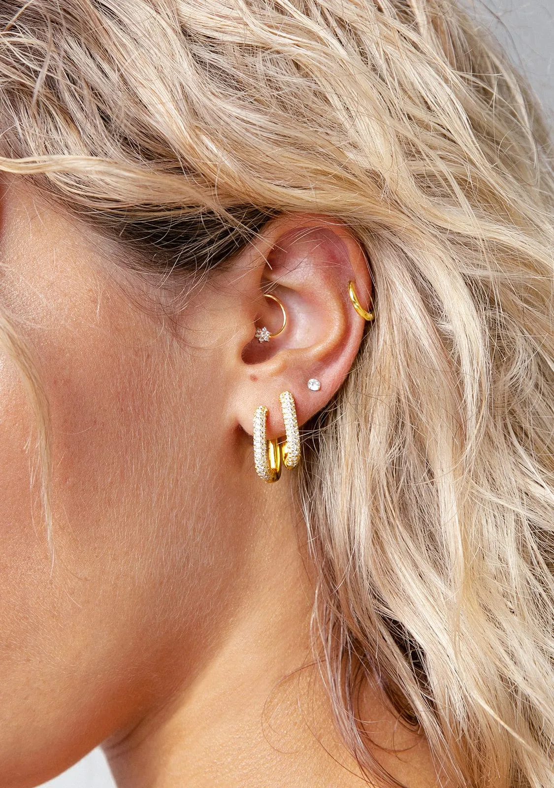 Thin Hoop Piercing Gold