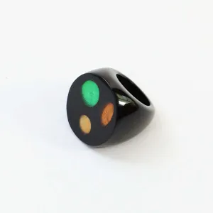 Three Dot Yellow and Green Ring