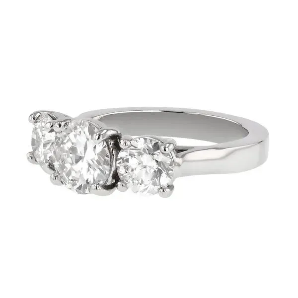 Timeless three-stone engagement ring