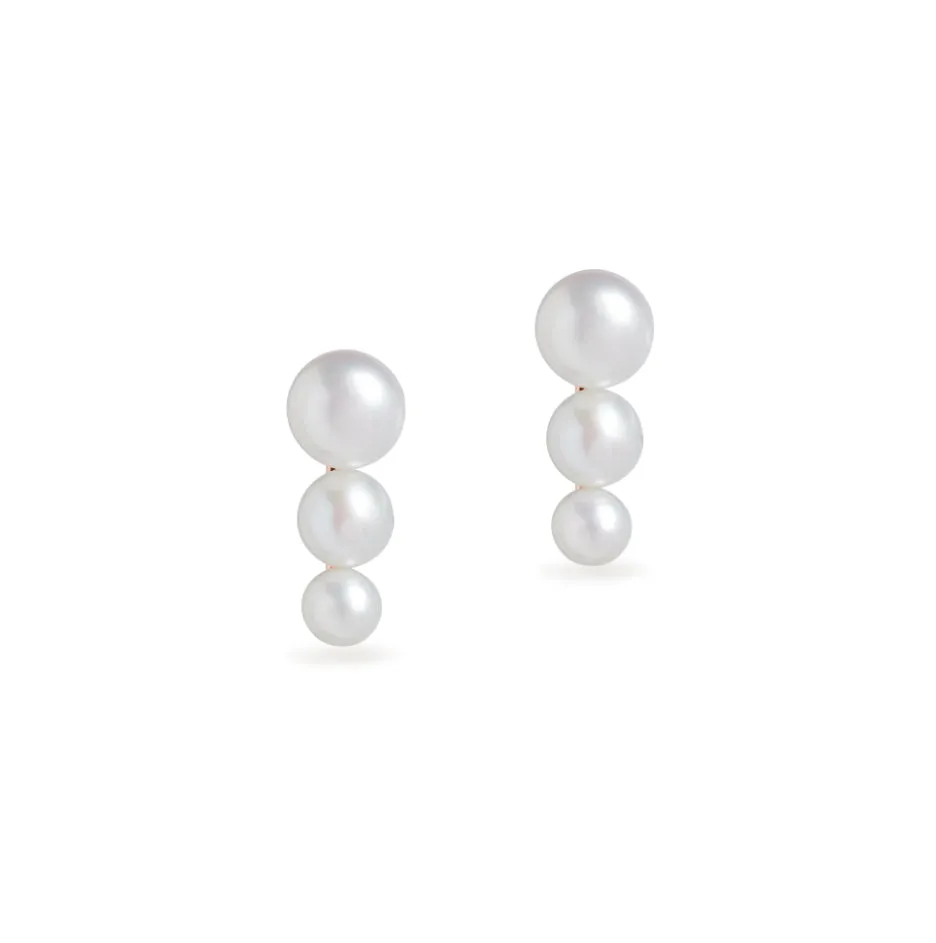 Trio Cloud Pearl Stud Earrings