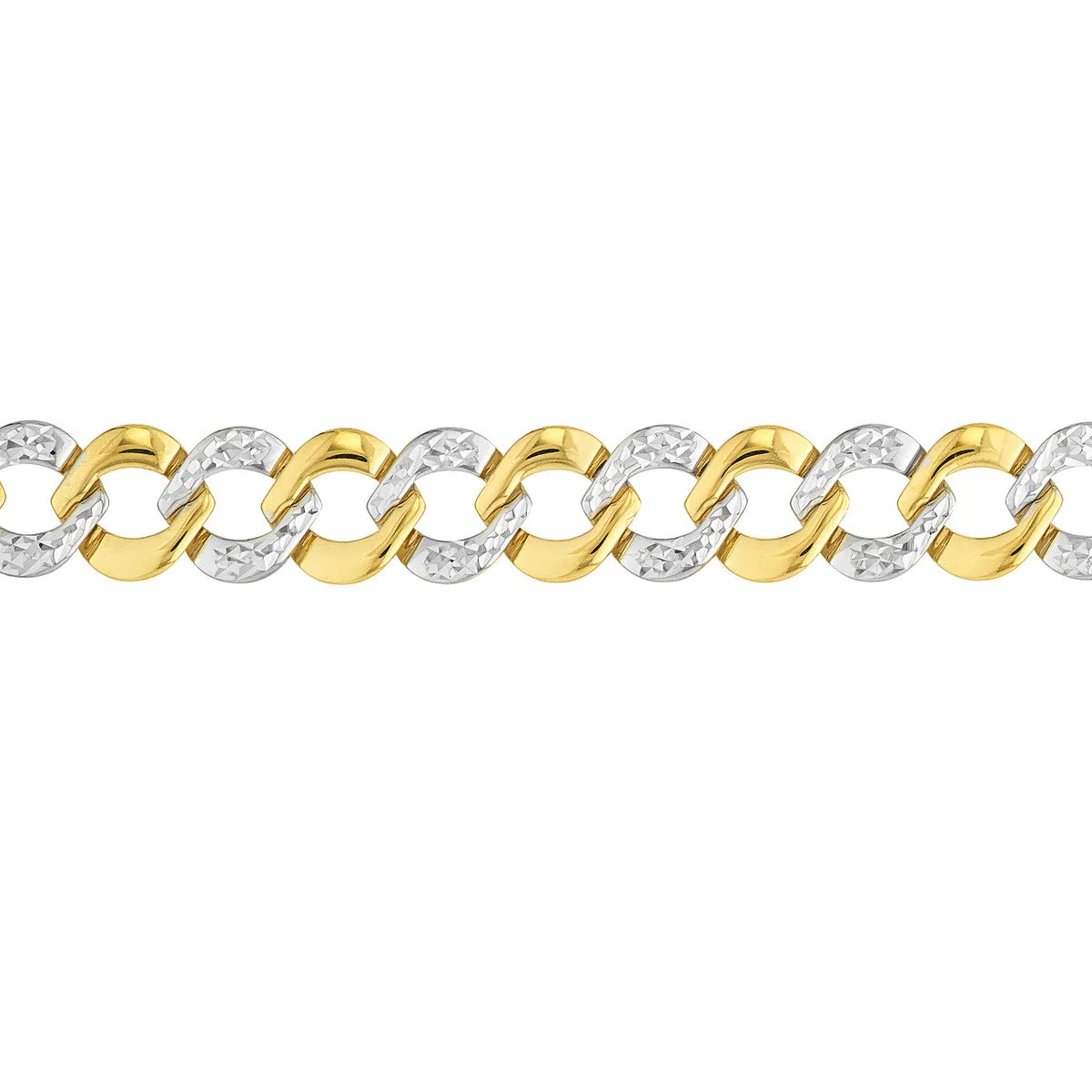 Two-Tone Flat Round Link Stampato Bracelet