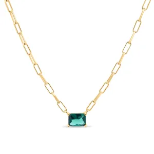 Una Green CZ Necklace