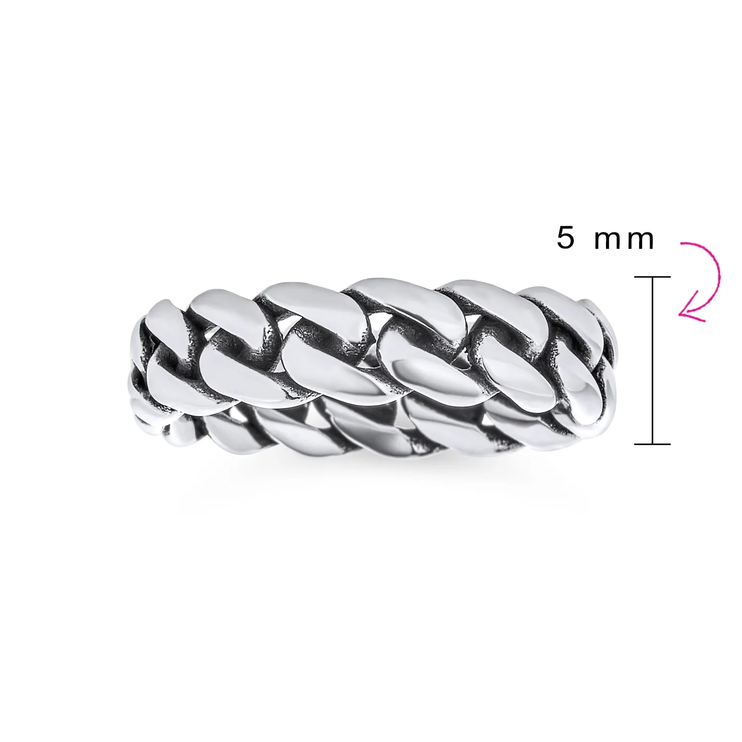 Unisex Braided Celtic Eternity Band Knot Sterling Silver Ring