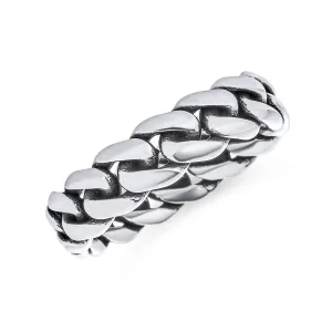 Unisex Braided Celtic Eternity Band Knot Sterling Silver Ring