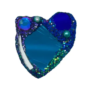 WIDE TURQUOISE HEART BROOCH