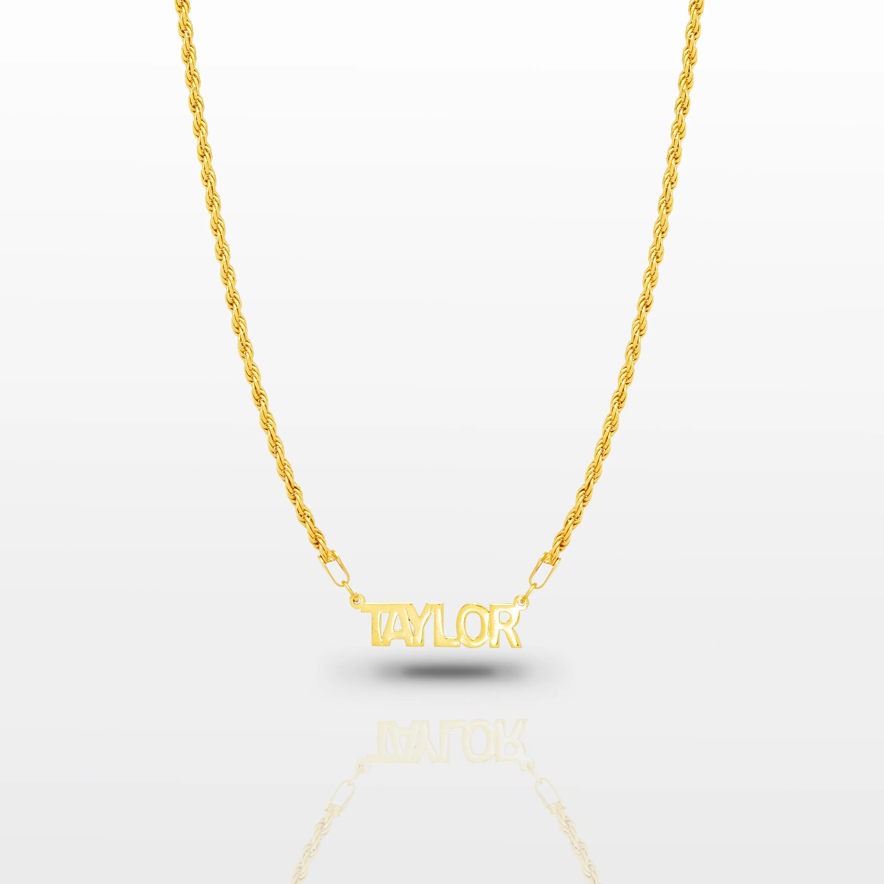 Women's Vermeil Custom Personalized Mini Name Plate Necklace