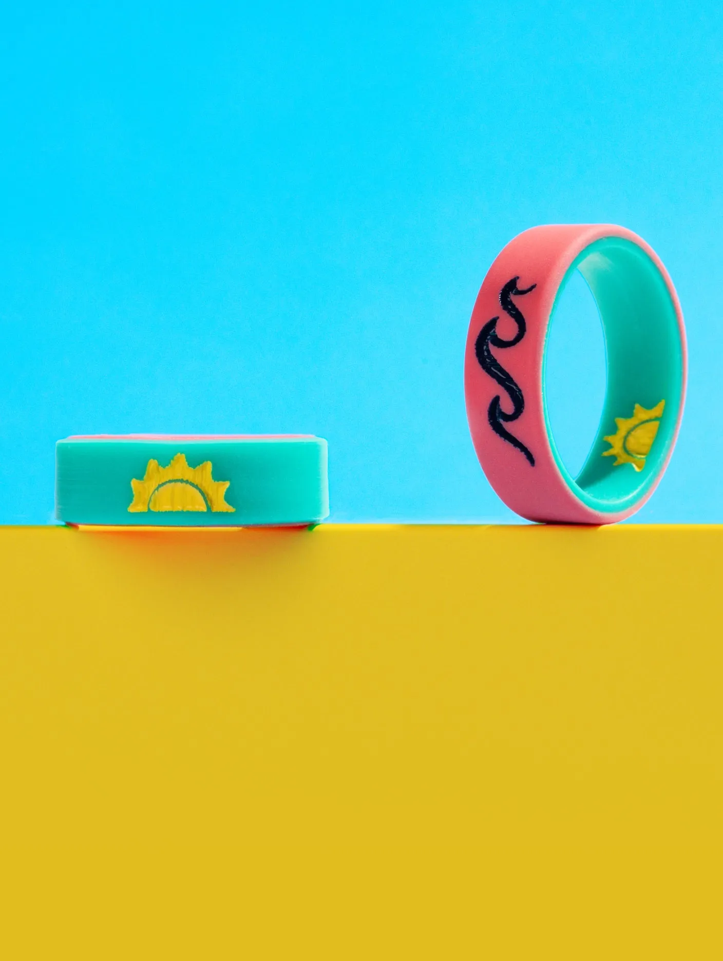 Women's Waves Teal/Coral Switch Ring