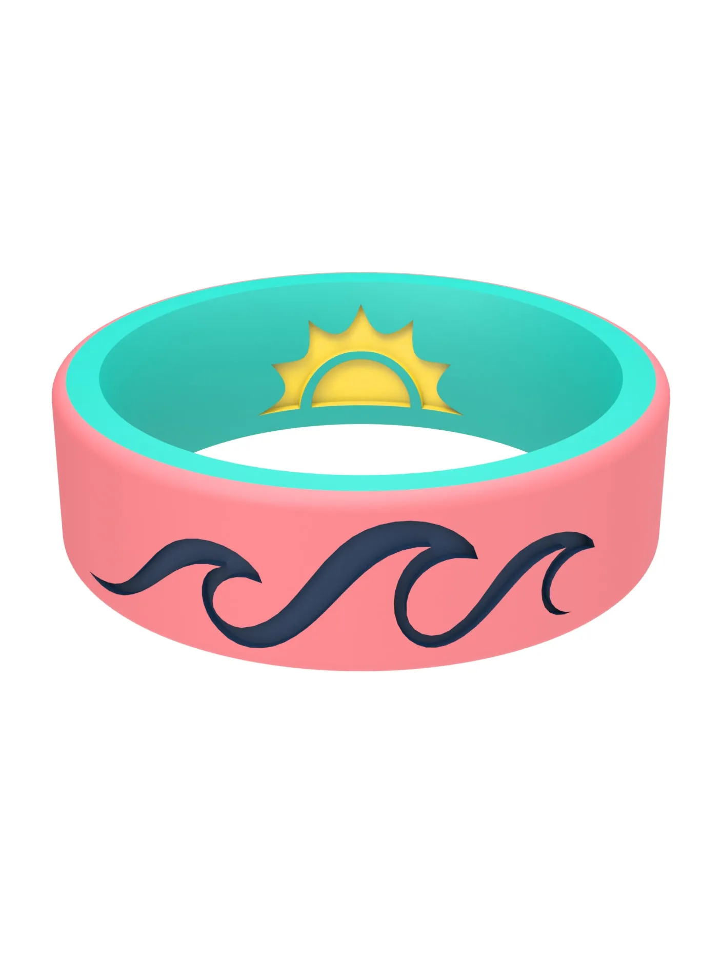 Women's Waves Teal/Coral Switch Ring