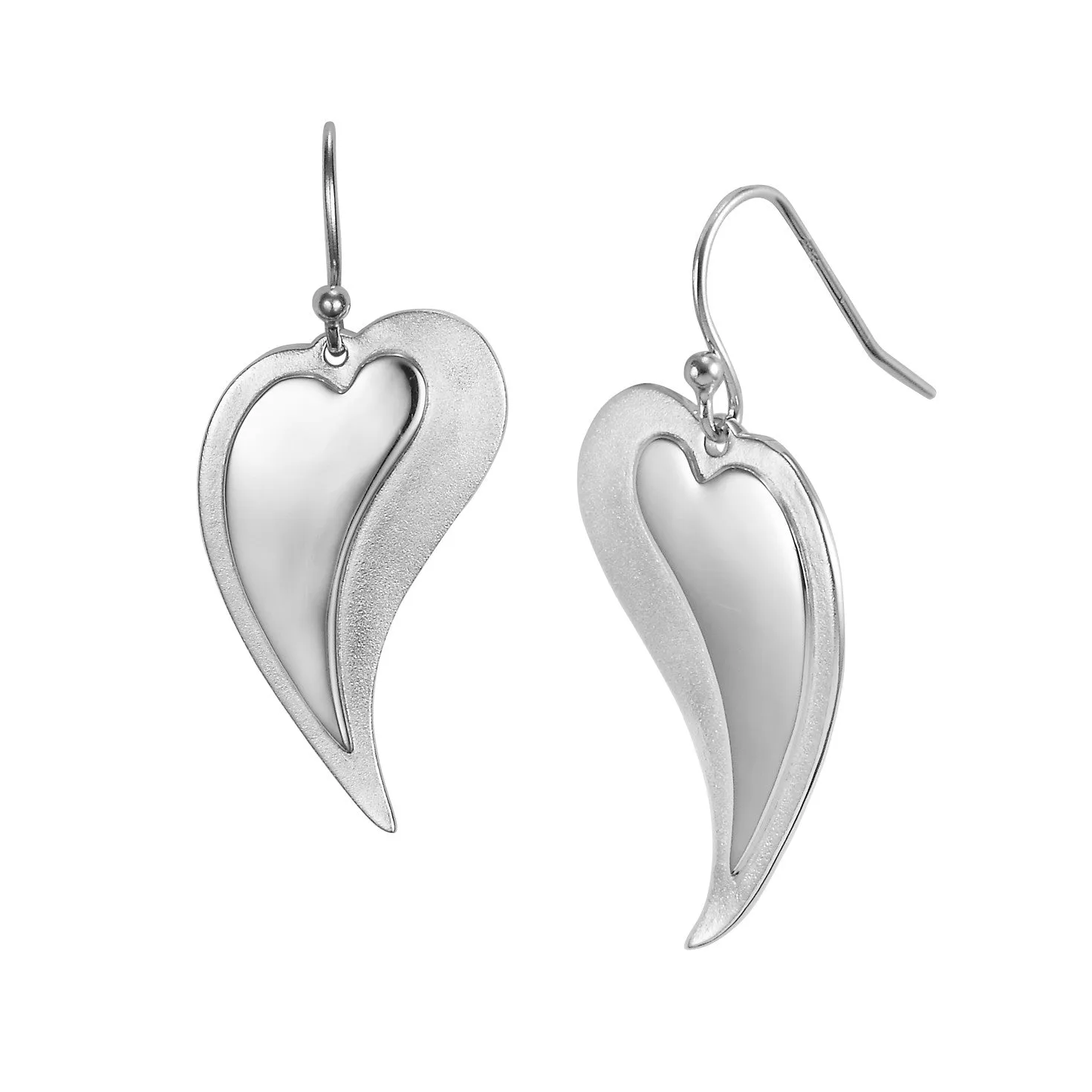 Yin Heart Earrings - Sterling Silver